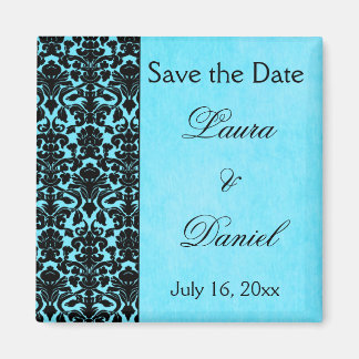 Damask azul y negro para salvar el imán de fecha