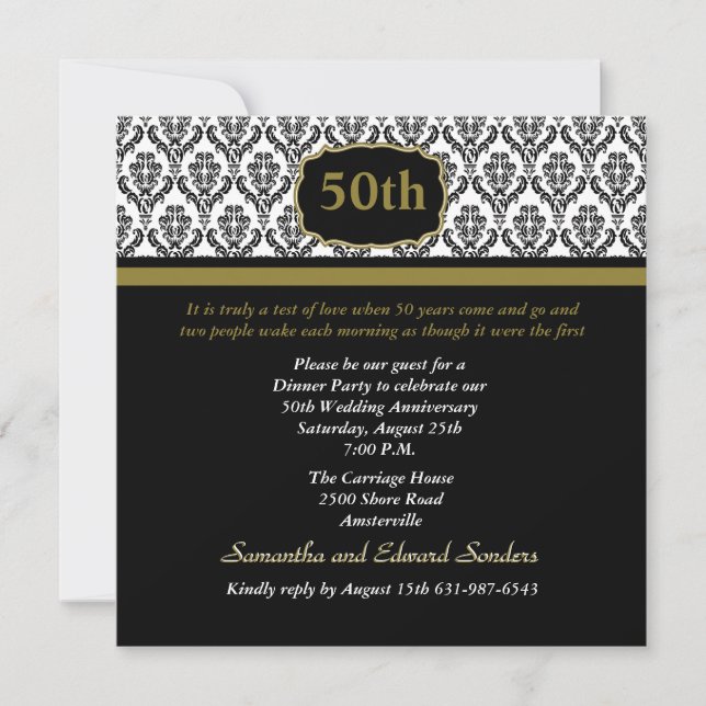 Damask Cualquier Invitación de Edad (Anverso)
