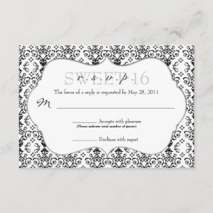 Damask de moda RSVP [blanco y negro]
