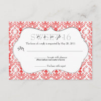 Damask de moda RSVP [rojo]