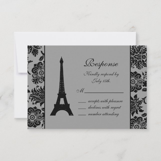 Damask Eiffel Tower RSVP (Anverso)