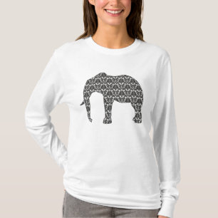 Damask Elephant Pattern Top de señora