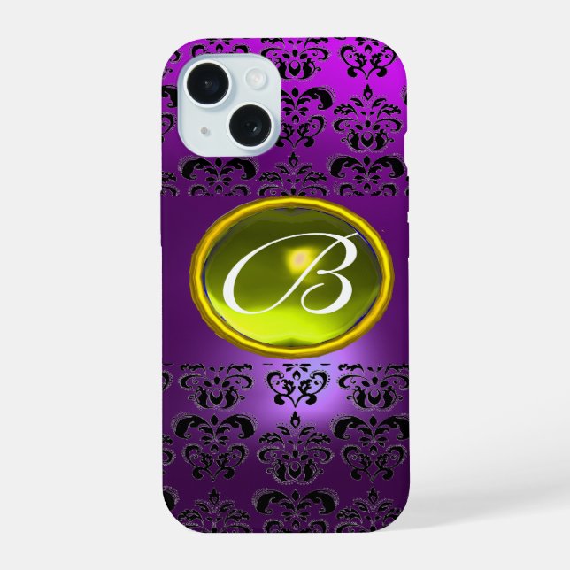 DAMASK GEM MONOGRAM Púrpura amarillo (Reverso )