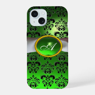 DAMASK GIRLY MONOGRAM cinta blanca verde