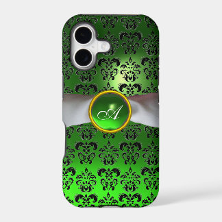 DAMASK GIRLY MONOGRAM cinta blanca verde