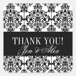 Damask Gracias A La Boda Favor Pegatinas