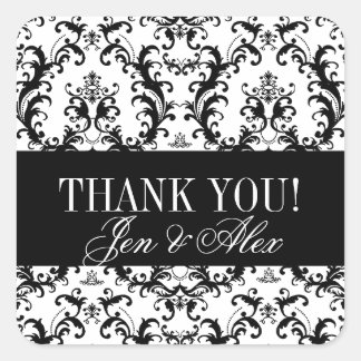 Damask Gracias A La Boda Favor Pegatinas