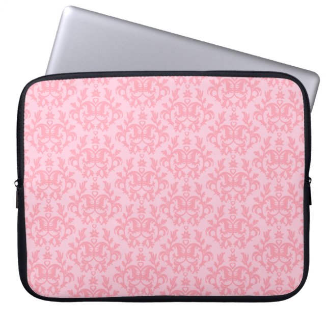 Damask "Kangaroo Paw" funda portátil rosa claro (Frente)