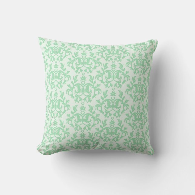 Damask "Kangaroo Paws" suave almohada verde (Anverso)