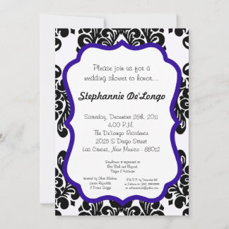 Damask Lace Fancy Elegant Baby Shower Invitaciones