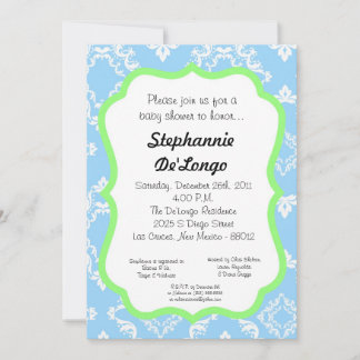 Damask Lace Fancy Elegant Baby Shower Invitaciones