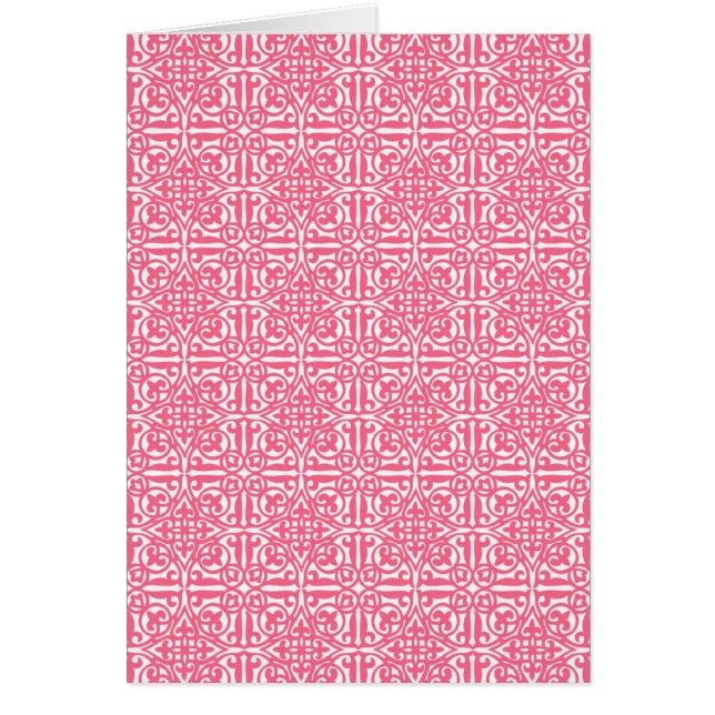 Damask medieval Fleur-de-lis, rosa de coral y blan (Frente)