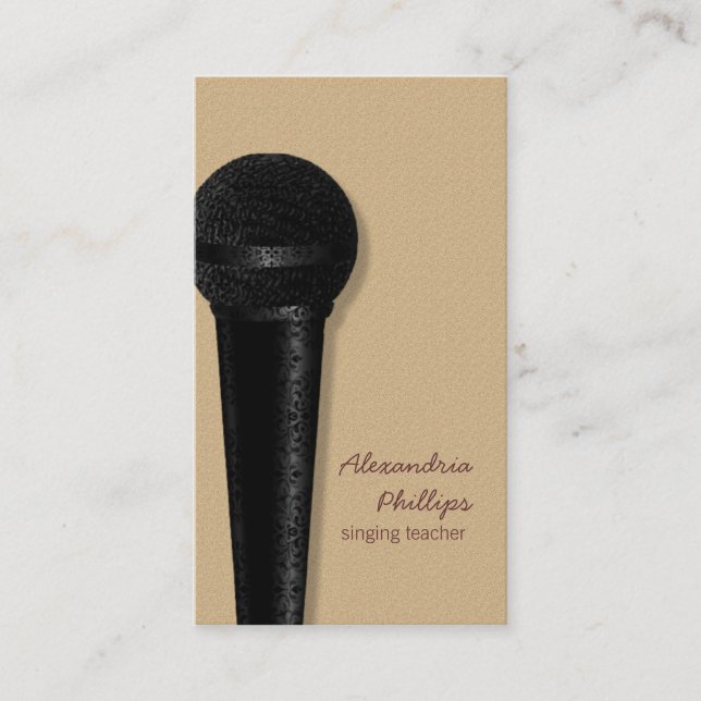 Damask Micrófono tarjeta de negocios, negro (Anverso)