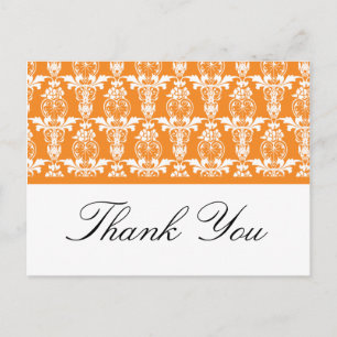 Damask naranja Gracias Postales