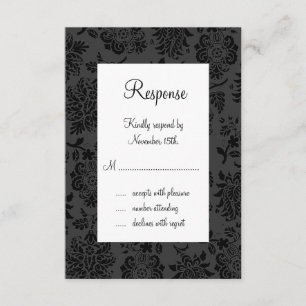 Damask Paris RSVP (negro)