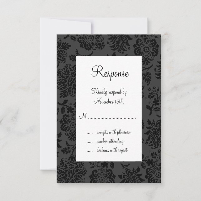 Damask Paris RSVP (negro) (Anverso)