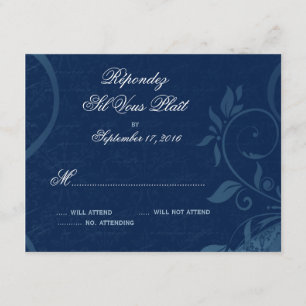 Damask Parisienne - Dark Sapphire Blue RSVP