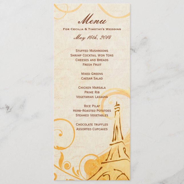 Damask Parisienne - Menú Marmalade & Fall Spice (Anverso)