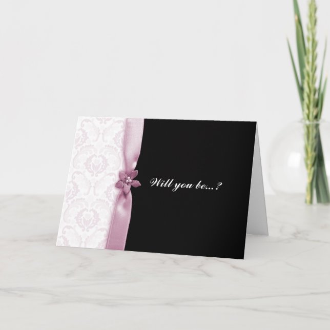 Damask Pink serás mi tarjeta de dama de honor (Anverso)