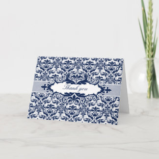 Damask & Scroll Frame Tarjeta de agradecimiento (A