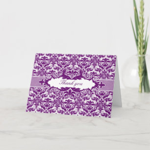 Damask & Scroll Frame Tarjeta de agradecimiento (P