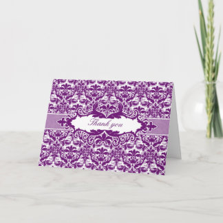 Damask & Scroll Frame Tarjeta de agradecimiento (P