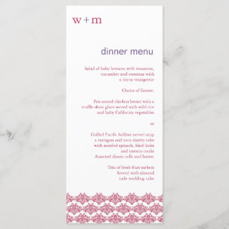Damask Simplicity Berry Purple Boda Menu