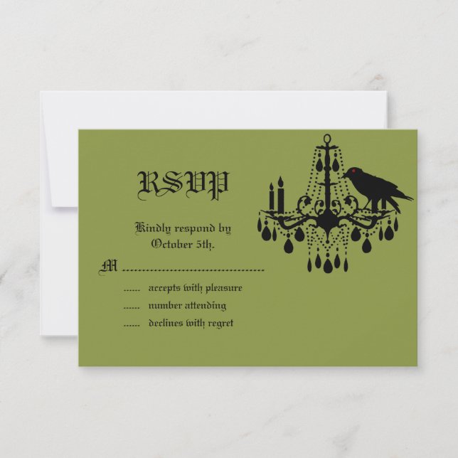 Damask y Green RSVP (Anverso)