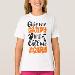 Dame Candy Y Llámame Camiseta De Halloween Temeros