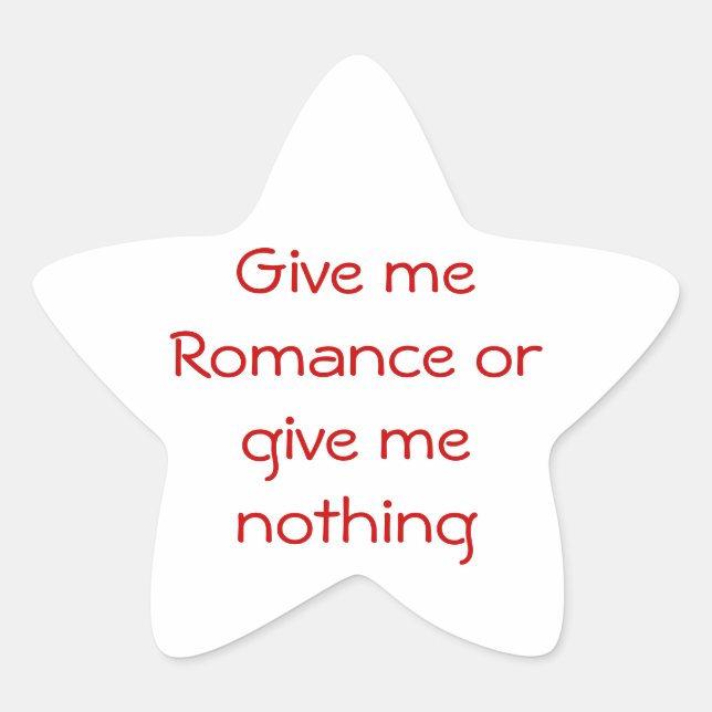 Dame Romance o dame un pegatina sin estrellas (Anverso)