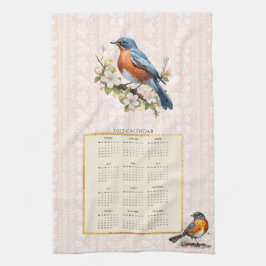 Dámpara de la toalla de calendario Robin Bird Peac