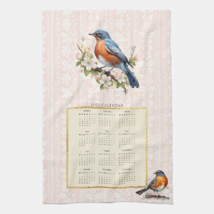 Dámpara de la toalla de calendario Robin Bird Peac