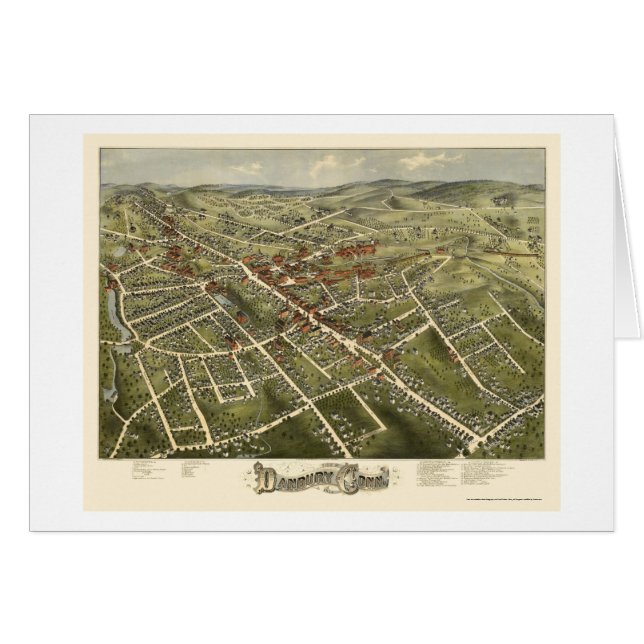 Danbury, mapa panorámico del CT - 1875 (Anverso (Horizontal))
