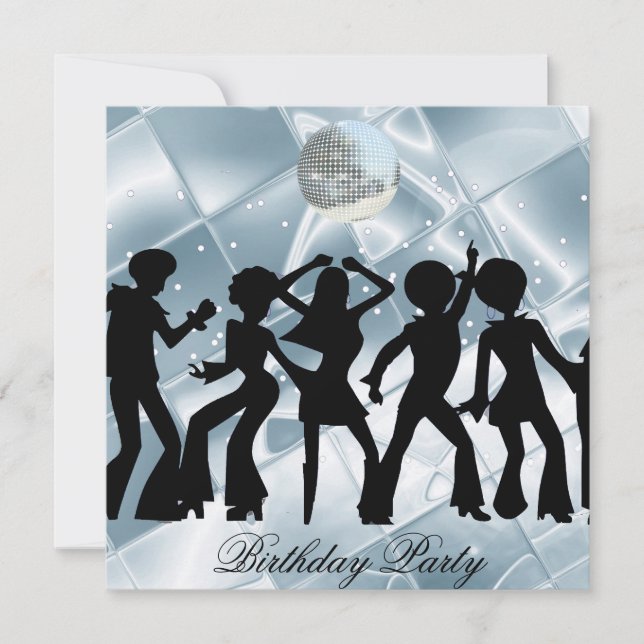 Dance Disco Invitación a la fiesta de cumpleaños (Anverso)