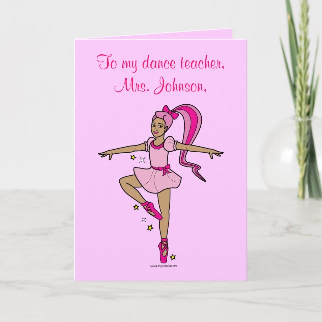 Dance Teacher Gracias Tarjeta De Personalizable (Anverso)