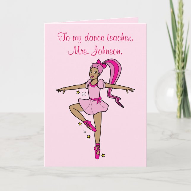 Dance Teacher Gracias Tarjeta De Personalizable (Anverso)