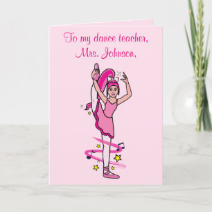 Dance Teacher Gracias Tarjeta De Personalizable