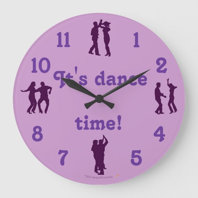 Dance Time Dance Posa Reloj Púrpura Con Números (Anverso)