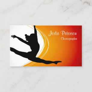 Dancer Jette Leap Silhouette Naranja tarjeta de vi