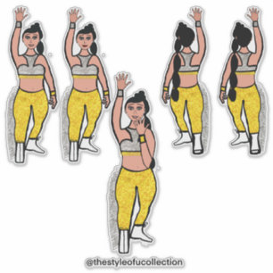 Dancer Silver Gold #2 Pegatina