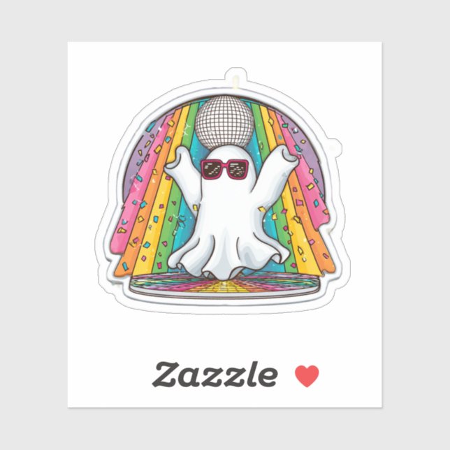 Dancing Disco Ghost Pegatina - Personalizado color (Hoja)