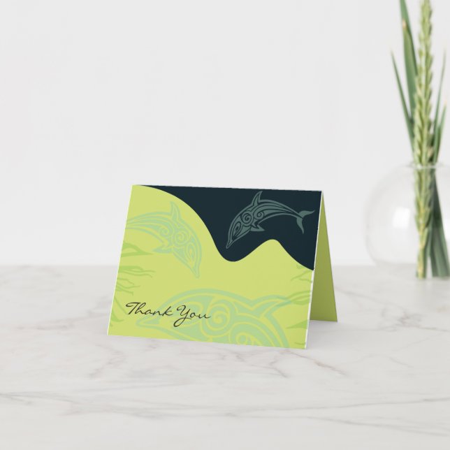 DANCING DOLPHINS Doblado Tarjeta de agradecimiento (Anverso)
