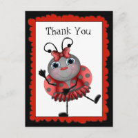 Dancing Ladybug gracias postal