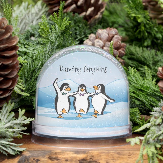 Dancing Penguins Design Snow Globe (Invierno)