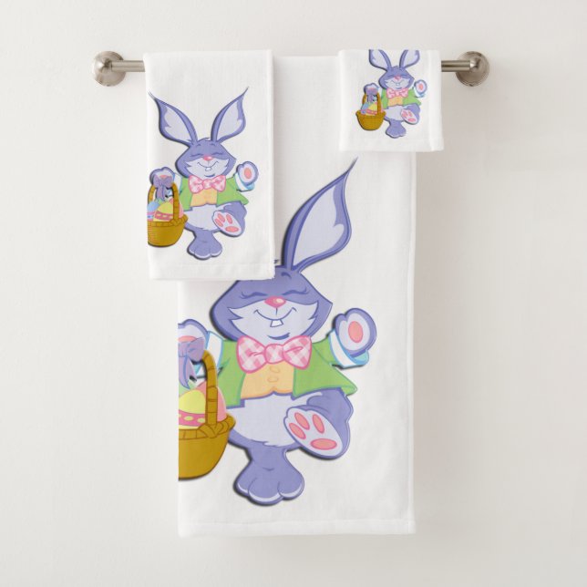 Dancing Purple Easter Bunny White (In situ)