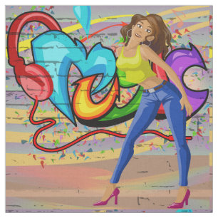 Dancing Woman 2 Graffiti musical de tela de pared
