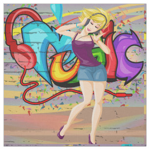 Dancing Woman 4 Graffiti musical de tela de pared