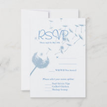 Dandelion desea Boda en la tarjeta suave Verde azu