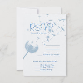 Dandelion desea Boda en la tarjeta suave Verde azu