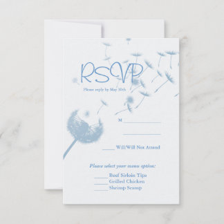 Dandelion desea Boda en la tarjeta suave Verde azu